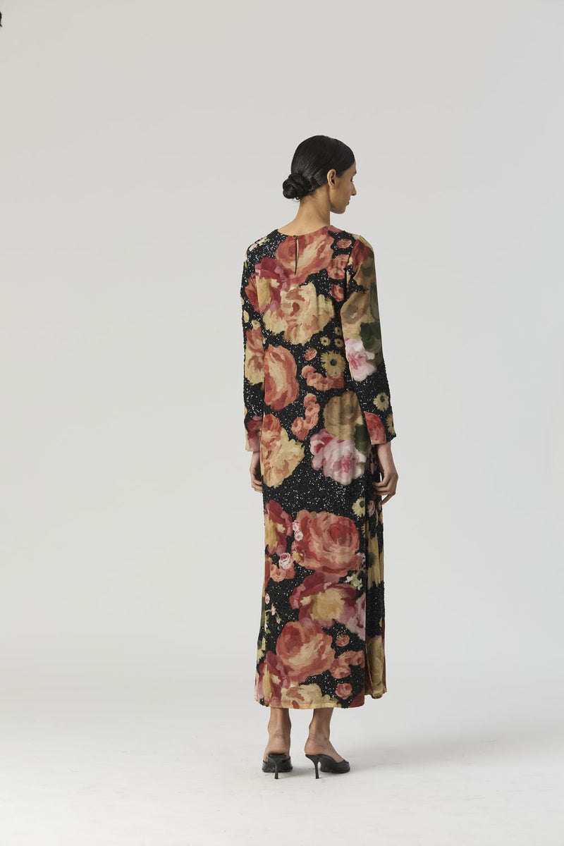 ROSALIA EMBROIDERED DRESS by Yam in black color for women Worldwide