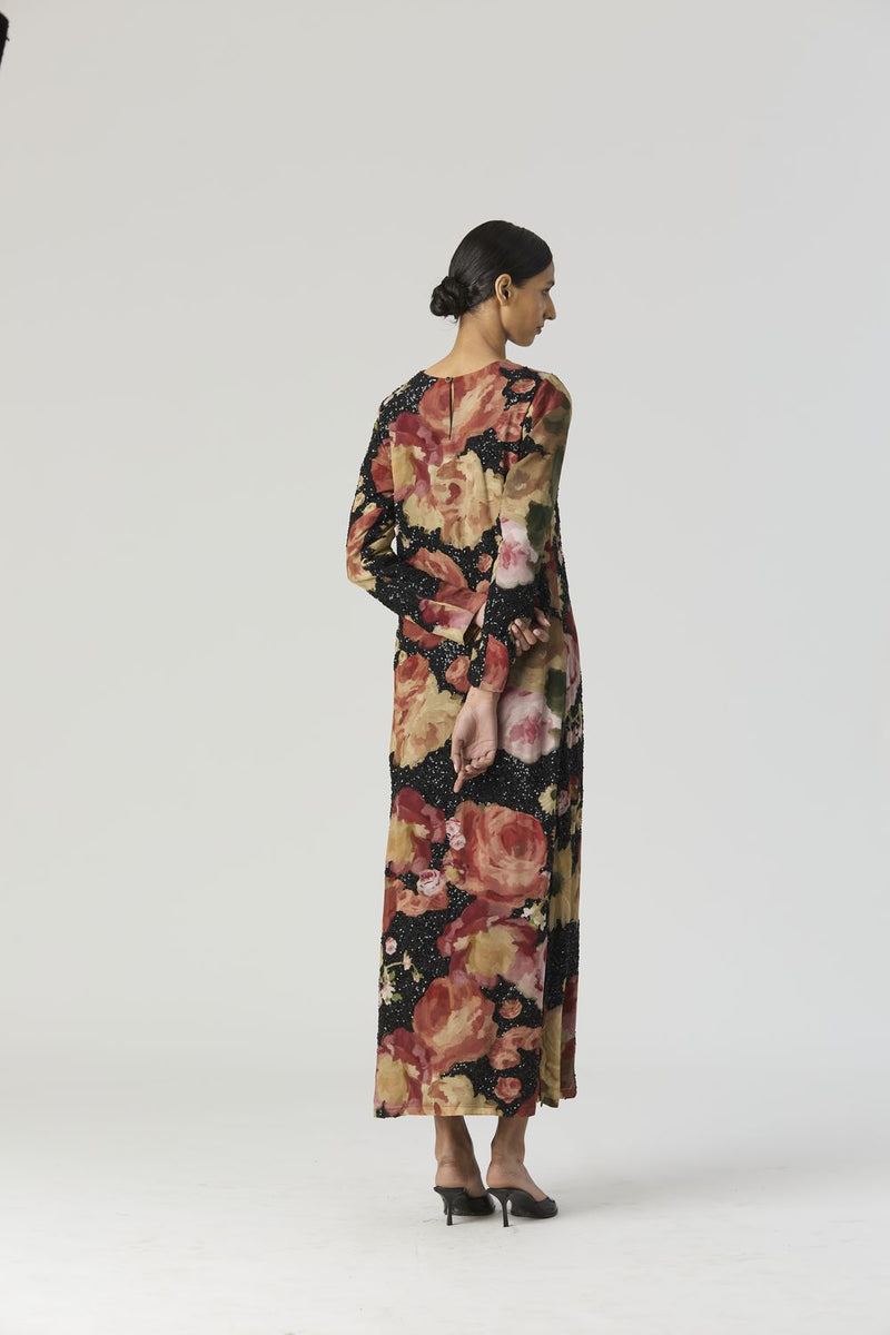ROSALIA EMBROIDERED DRESS by Yam in black color for women Worldwide