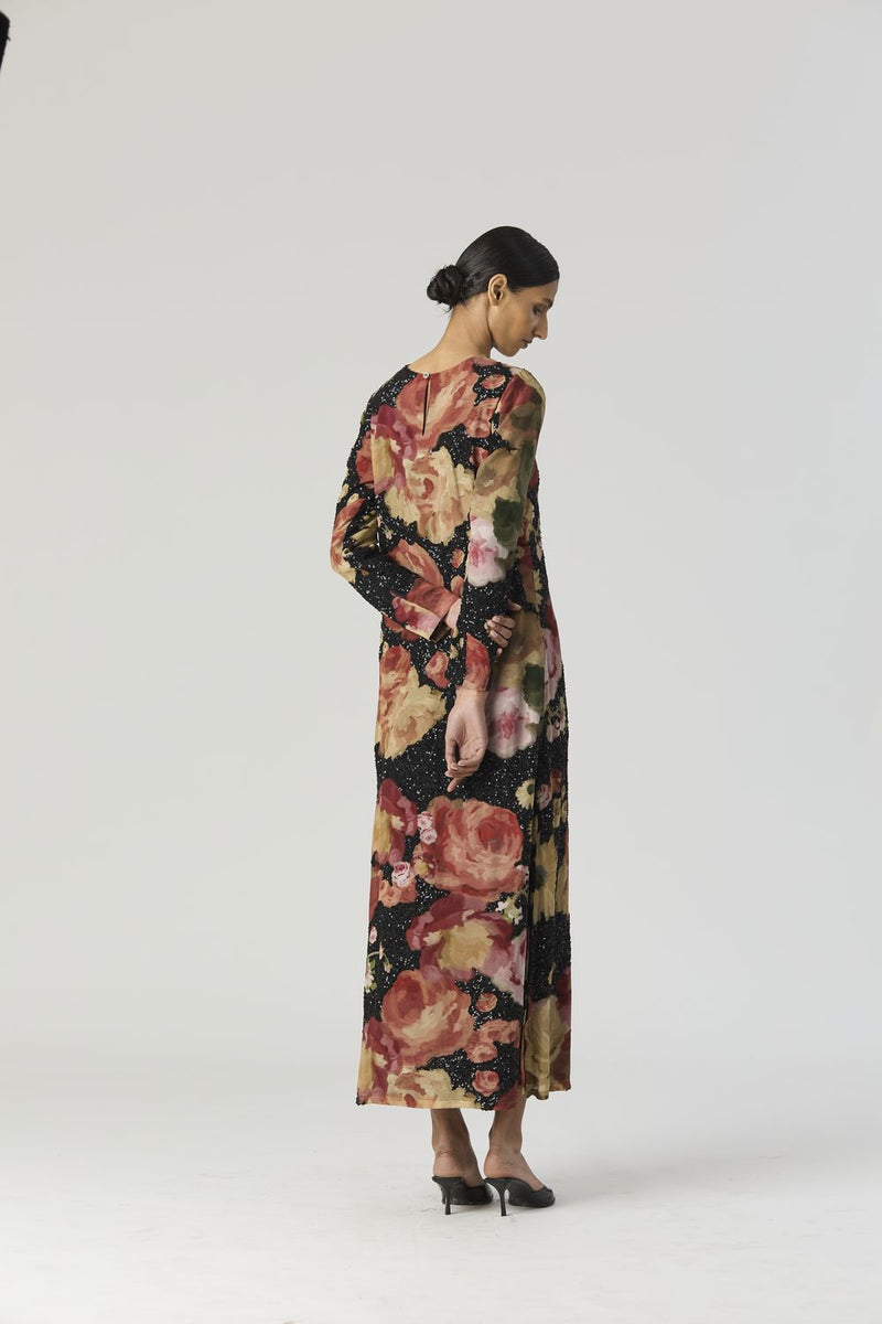 ROSALIA EMBROIDERED DRESS by Yam in black color for women Worldwide