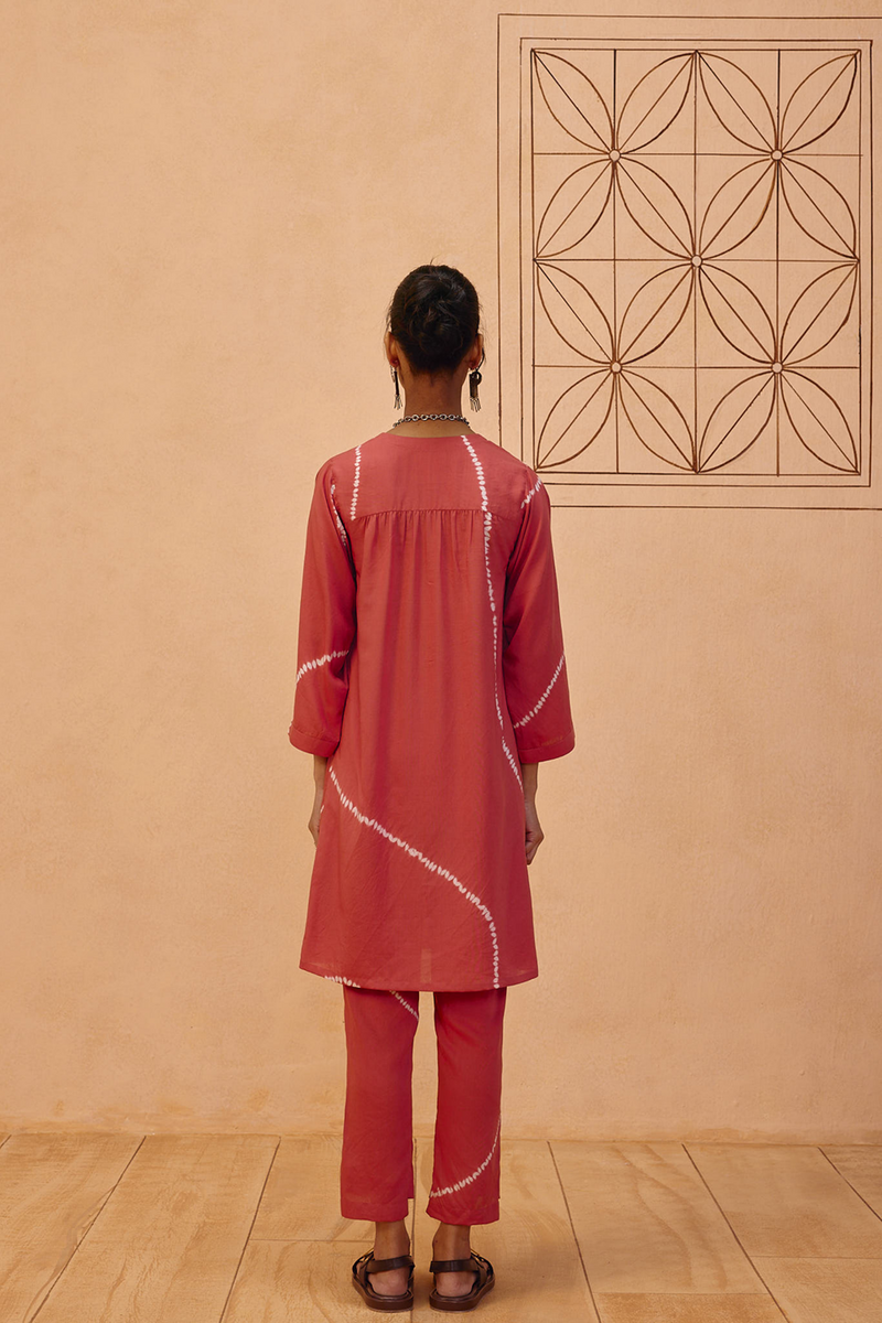 Rosy Earth Lyocell Kurta lyocell light kurta set by SUI in terra for women Worldwide