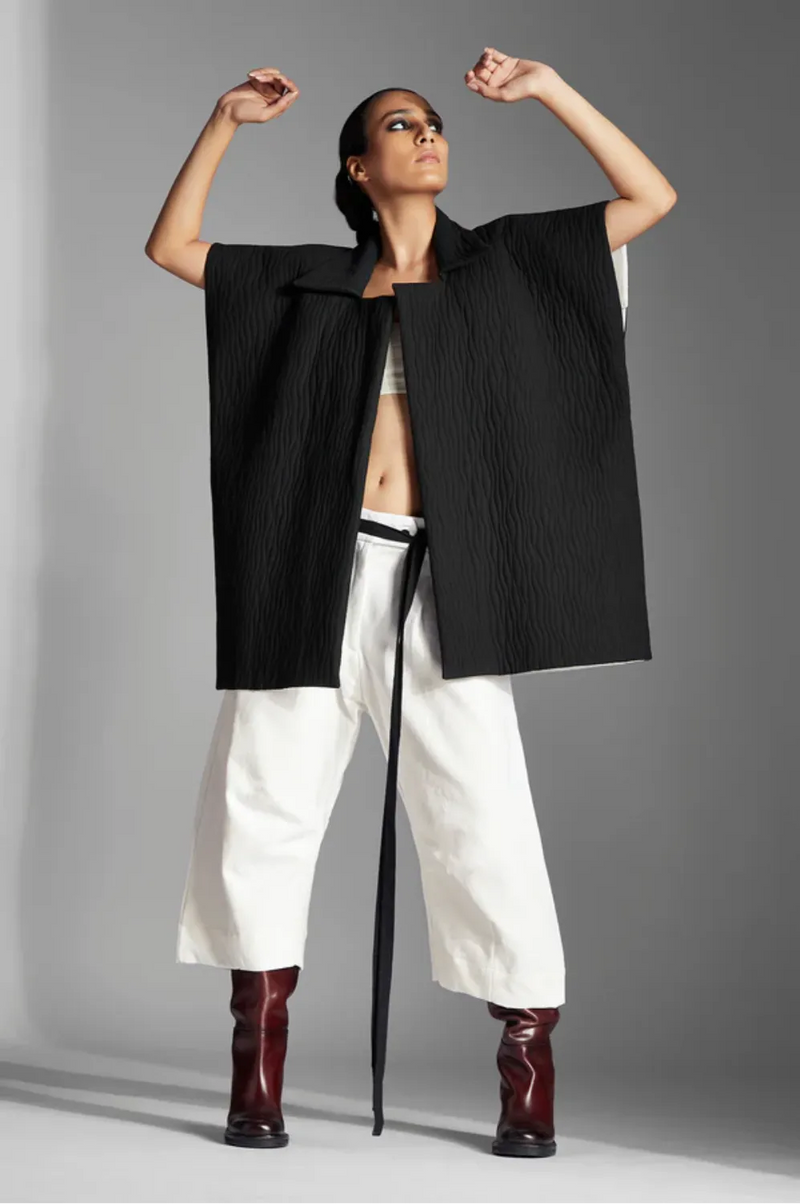 Rov Jacket-Black cotton by Chola in black color for women Worldwide