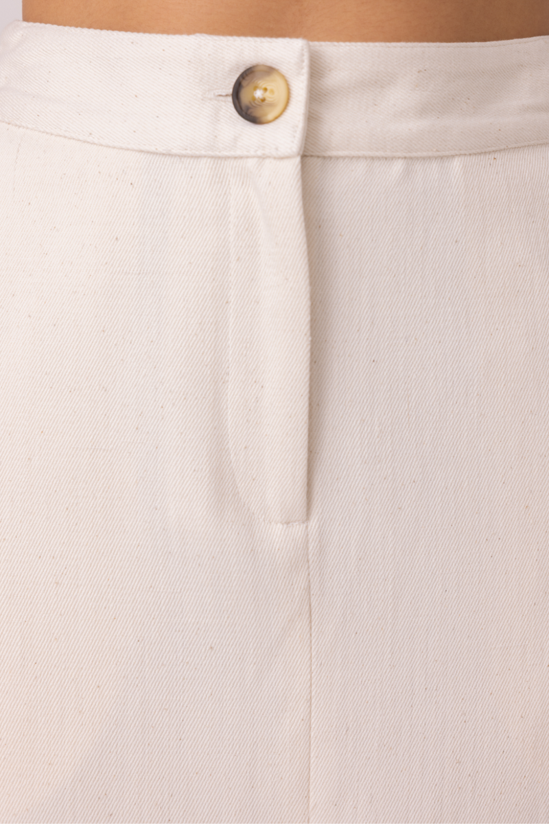 Roxanne Off White Handwoven Denim Skirt khadi denim by The Summer House for women Worldwide