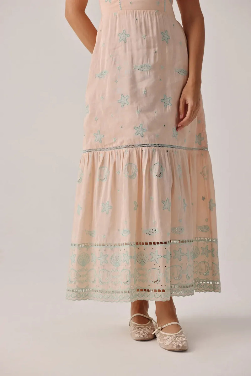 Ruby Maxi - Peach all linen by NOIB for women Worldwide
