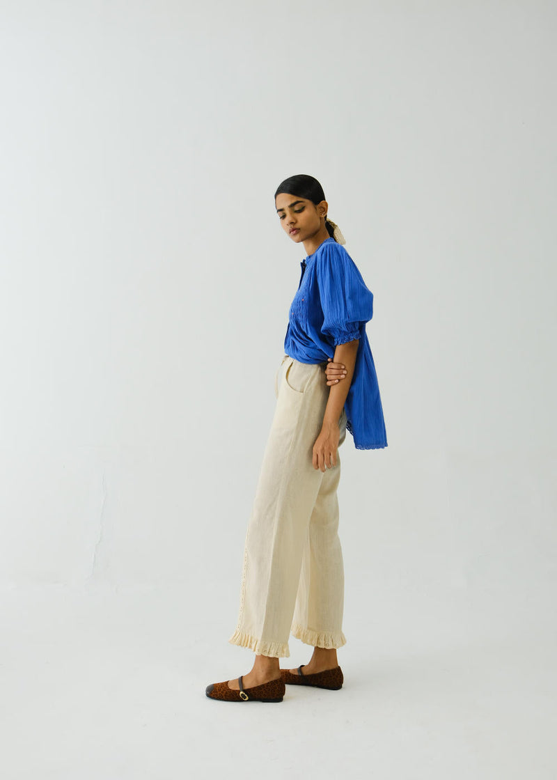 Ruffle Pants-Ivory by CORD for women Worldwide