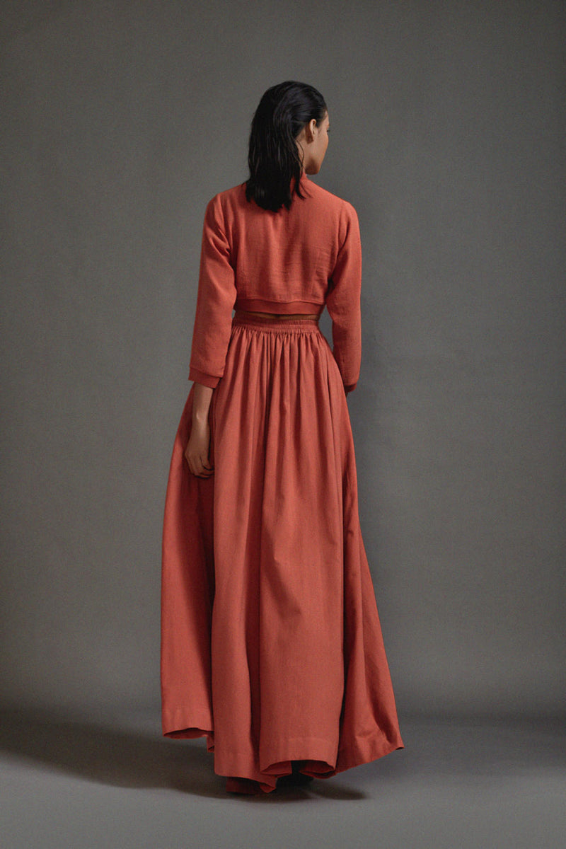 Rust Cargo Skirt cotton by Mati in rust color for women Worldwide