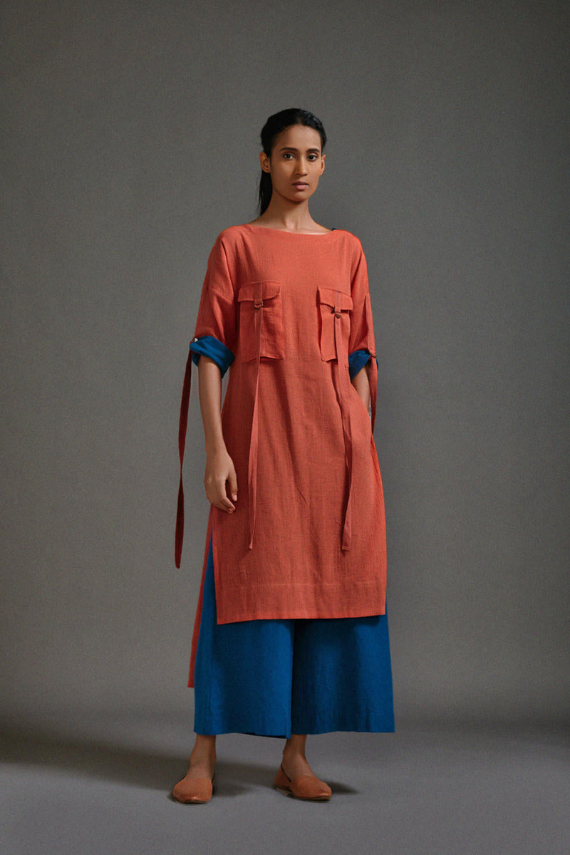 Rust New Ruka Tunic cotton by Mati in rust color for women Worldwide
