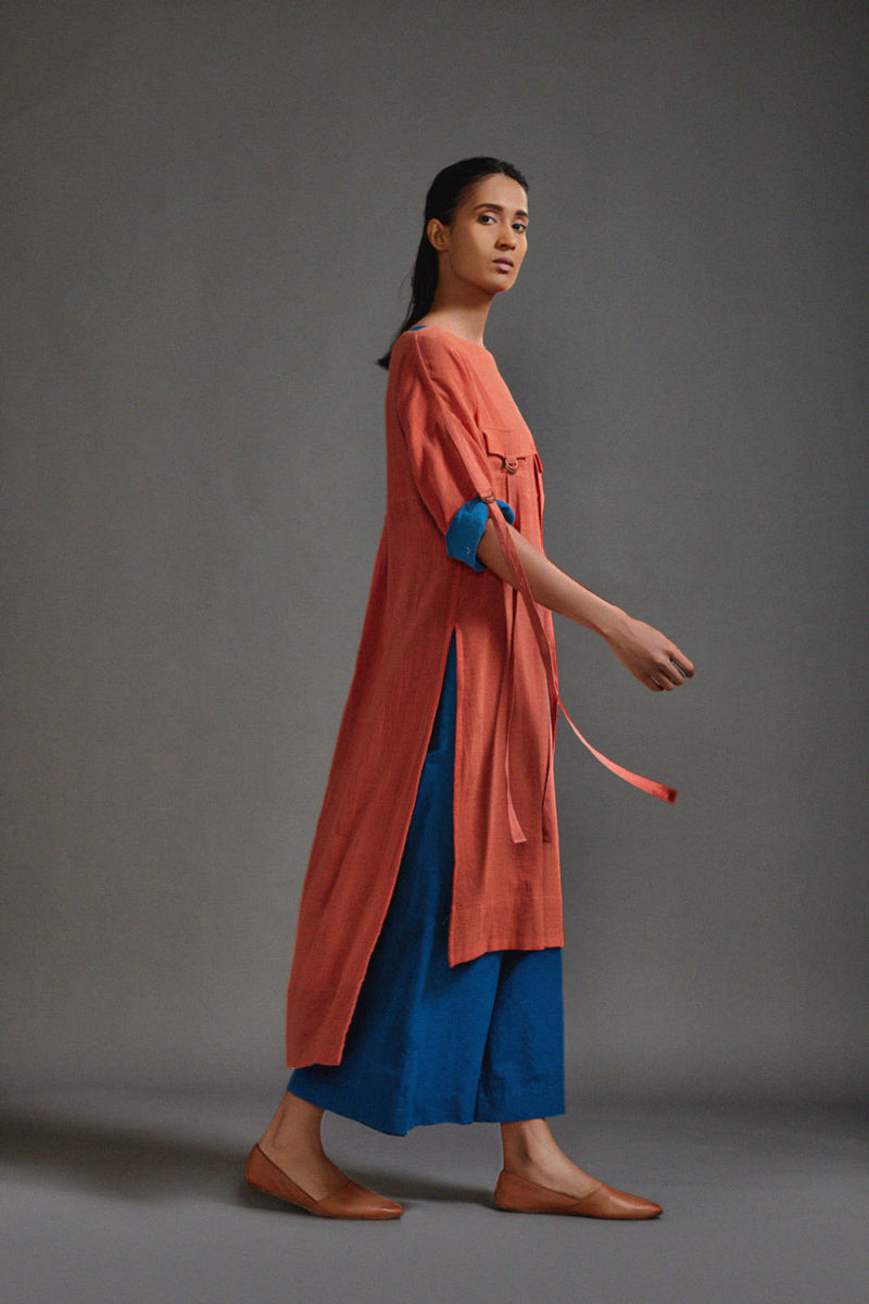 Rust New Ruka Tunic cotton by Mati in rust color for women Worldwide