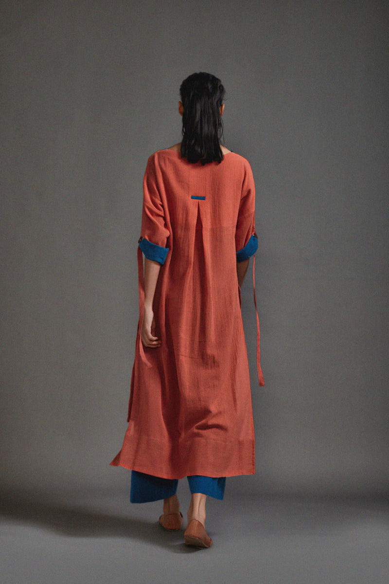 Rust New Ruka Tunic cotton by Mati in rust color for women Worldwide