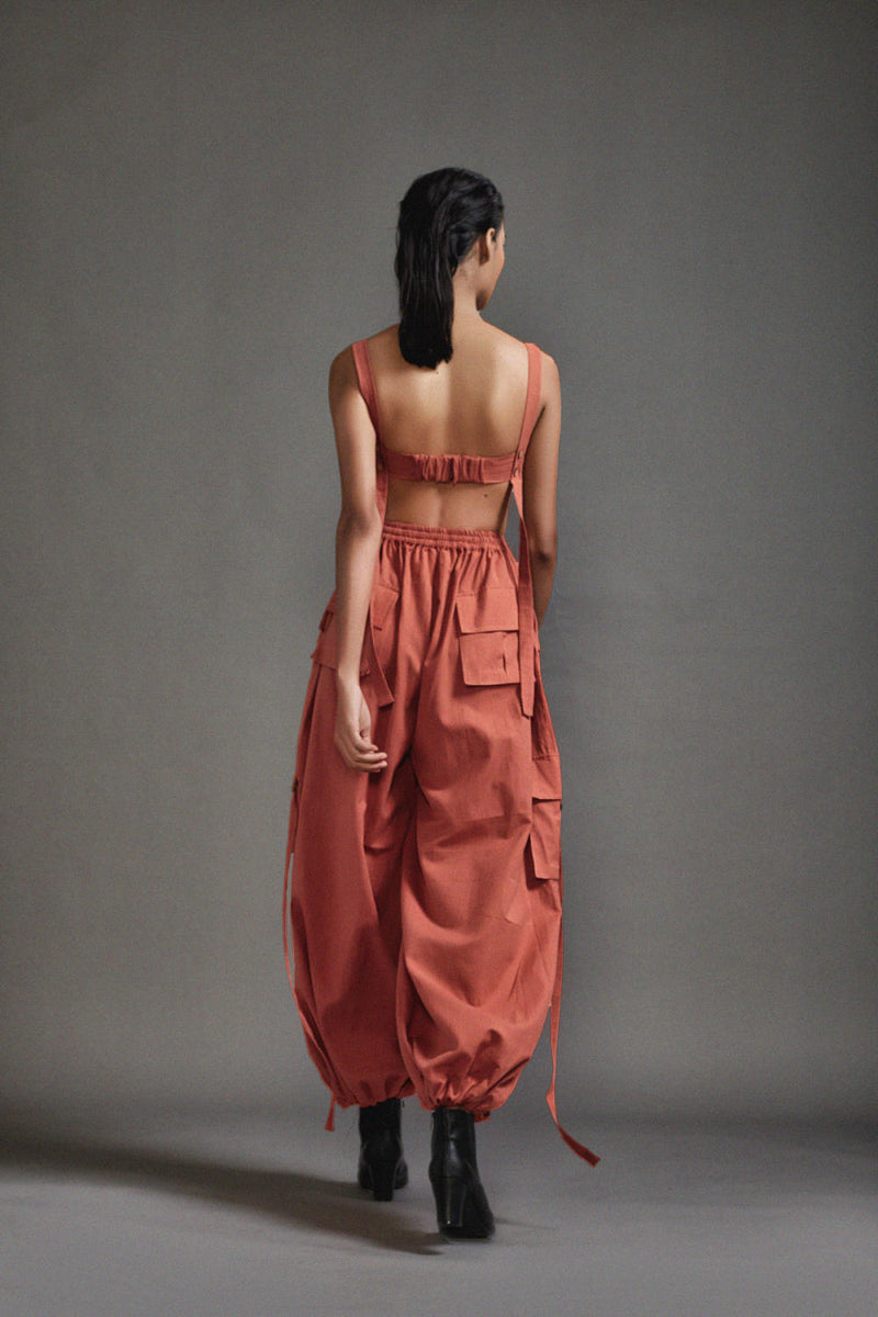 Rust Safari Cargo Set cotton by Mati in rust color for women Worldwide