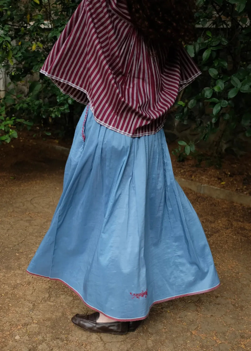 Ruth - Mason Blue silk by MASON AND MILL in blue color for women Worldwide