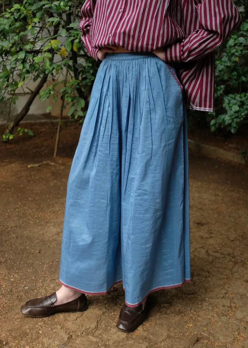 Ruth - Mason Blue silk by MASON AND MILL in blue color for women Worldwide