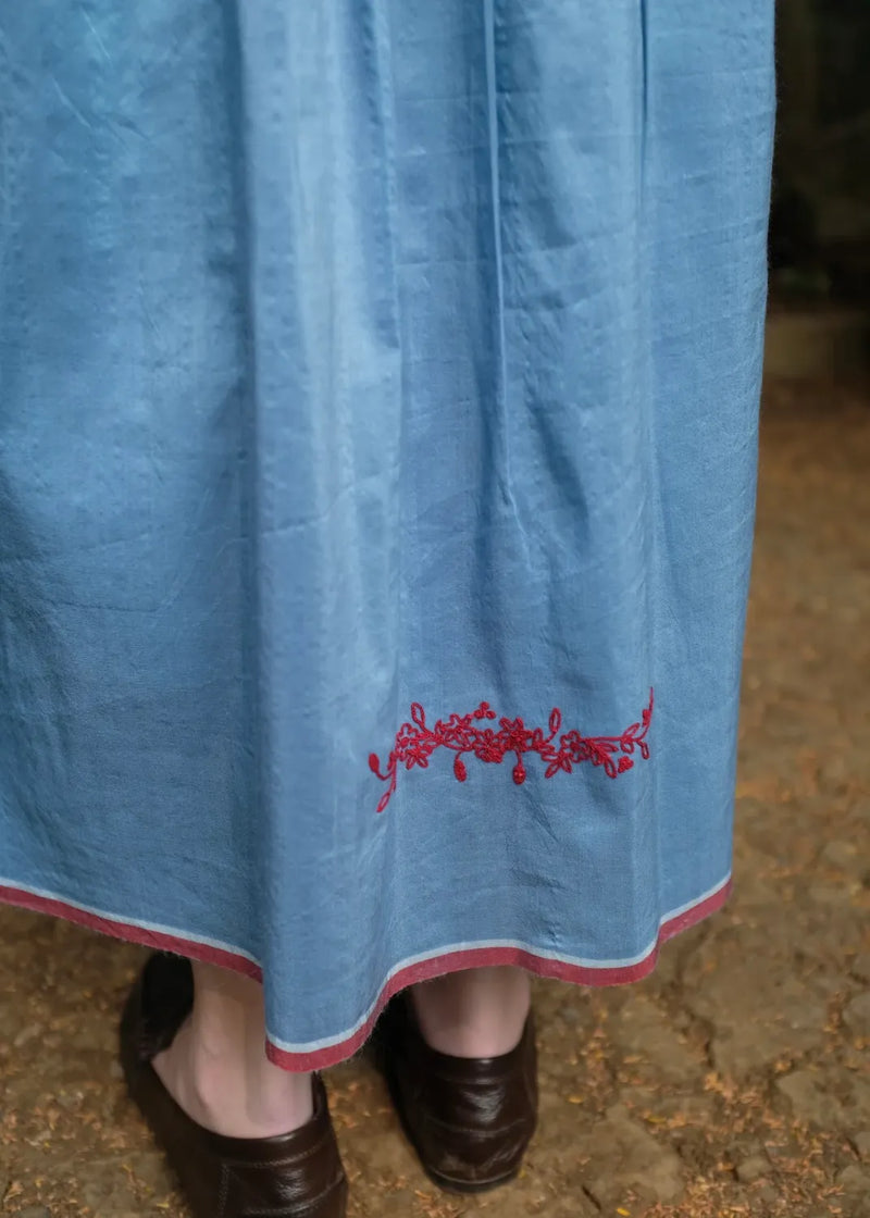 Ruth - Mason Blue silk by MASON AND MILL in blue color for women Worldwide