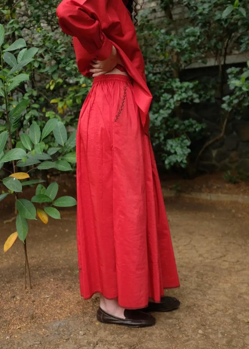 Ruth - Mason Red silk by MASON AND MILL in red color for women Worldwide