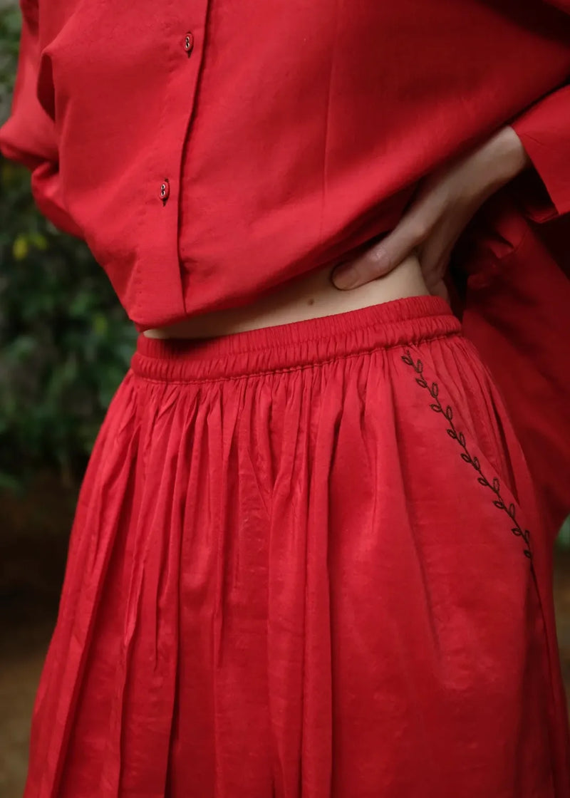 Ruth - Mason Red silk by MASON AND MILL in red color for women Worldwide