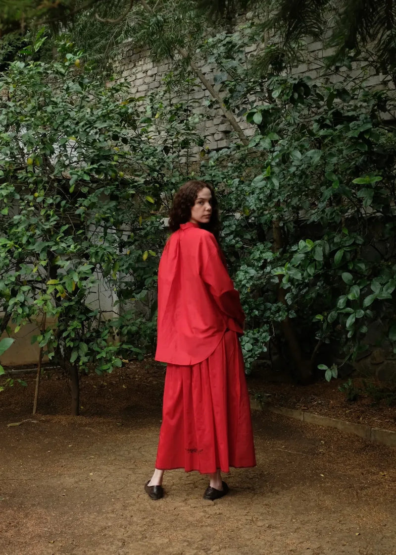 Ruth - Mason Red silk by MASON AND MILL in red color for women Worldwide
