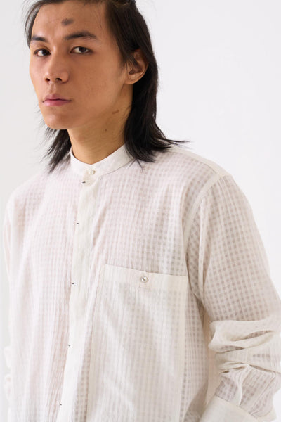 BAND COLLAR SHIRT CO-ORD - WHITE