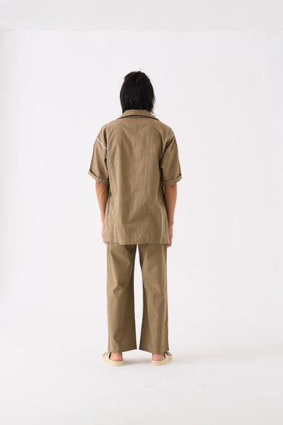 CAMP COLLAR SHIRT CO-ORD - SAGE