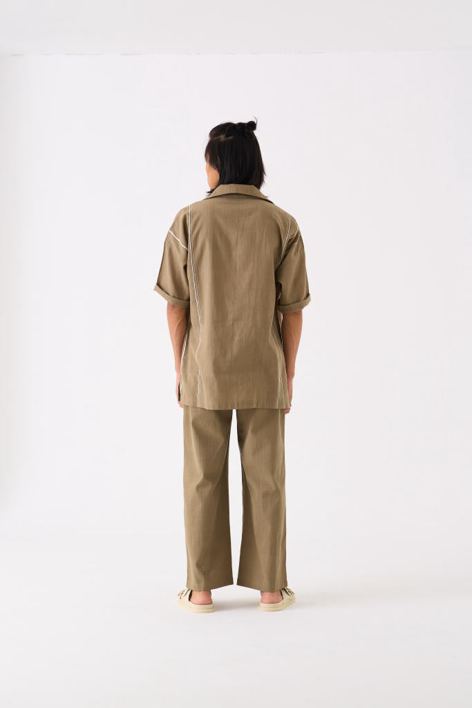 CAMP COLLAR SHIRT CO-ORD - SAGE