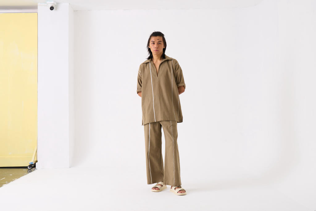 CAMP COLLAR SHIRT CO-ORD - SAGE