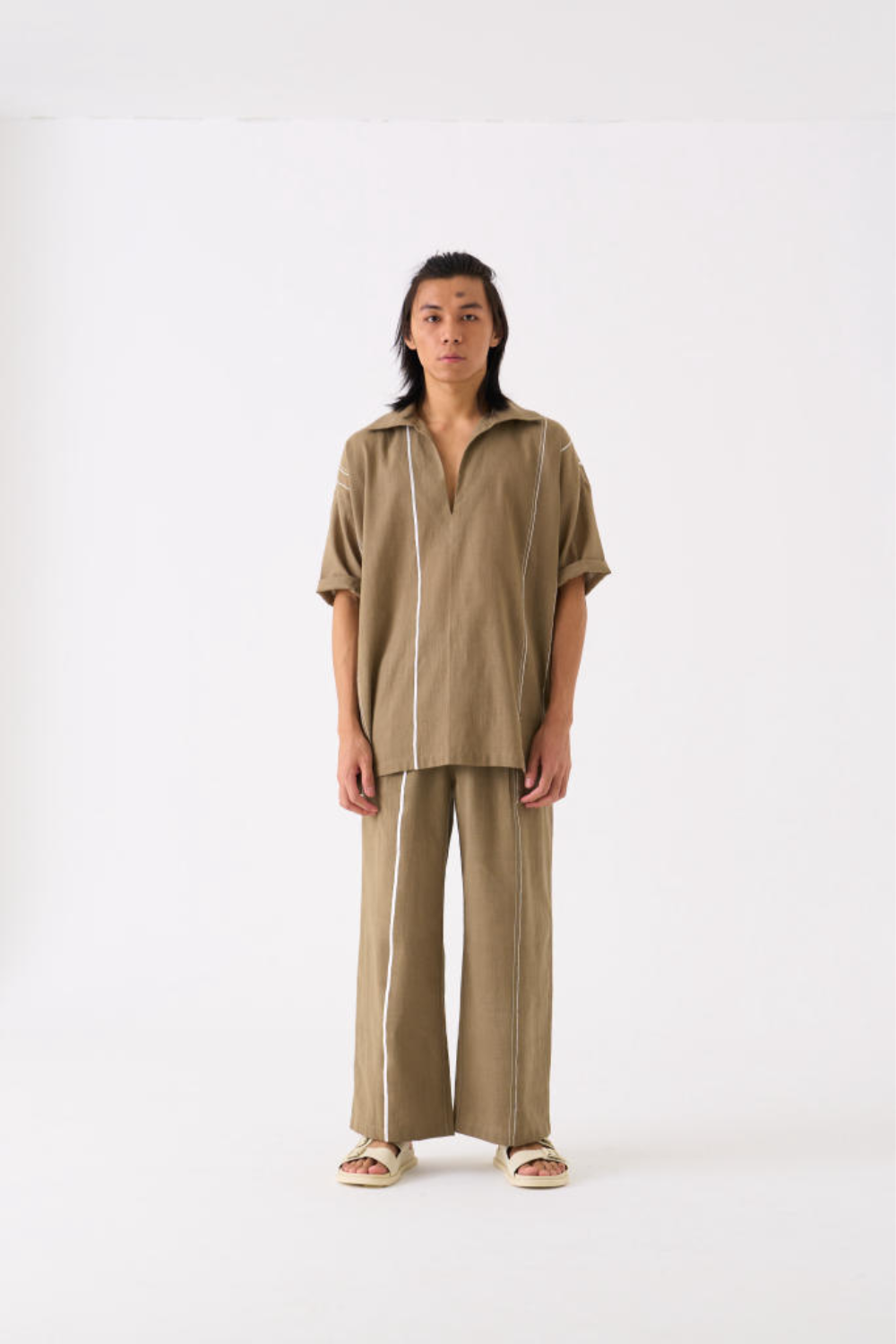 CAMP COLLAR SHIRT CO-ORD - SAGE