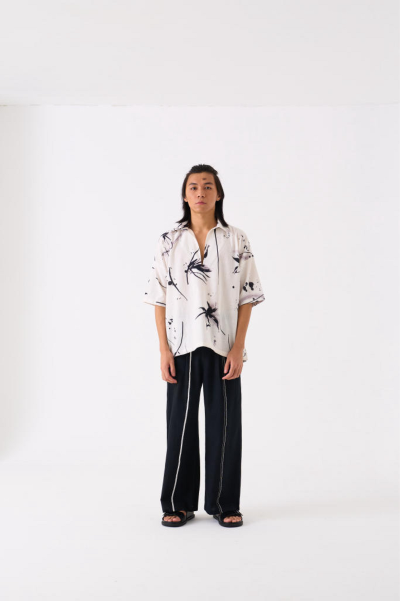 FLORAL RESORT WEAR SHIRT CO-ORD - WHITE