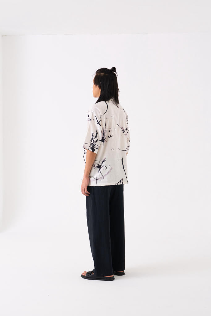 FLORAL RESORT WEAR SHIRT CO-ORD - WHITE