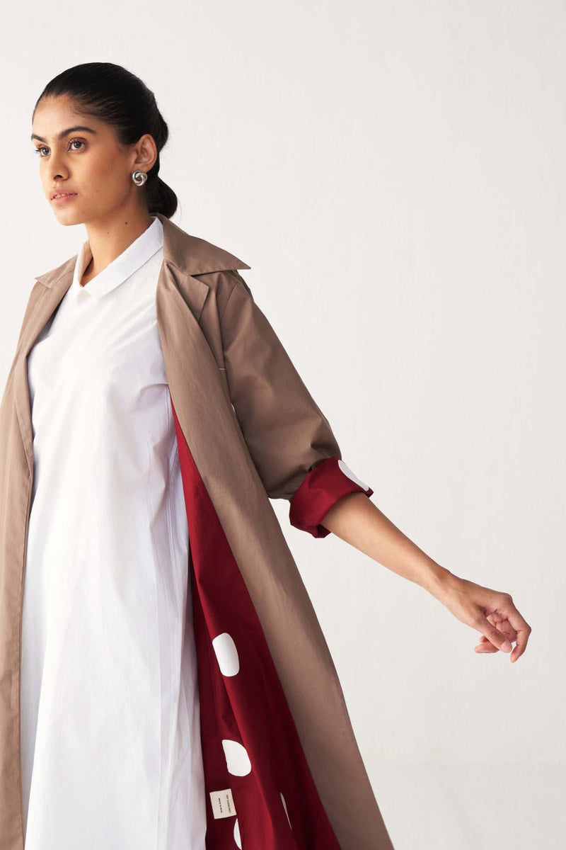 FLORAL APP. PATCH JACKET-CEDAR poplin by THREE for women Worldwide