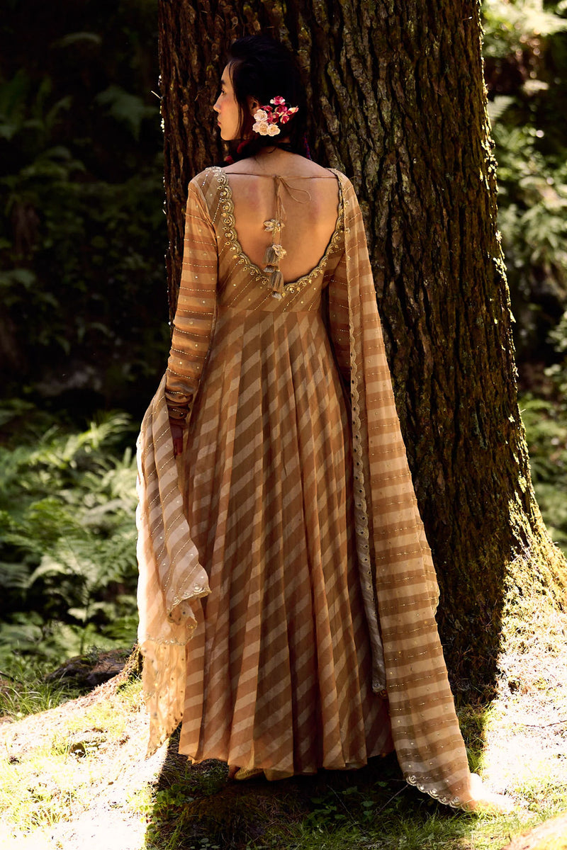 Sadie Anarkali Set cotton silk by Paulmi & Harsh-kahan Sep'26 in yellow for women Worldwide