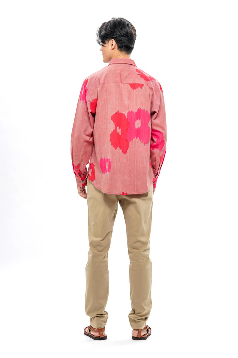 SAKURA MENS FULL SHIRT 100% cotton by Translate Men in pink color for men Worldwide