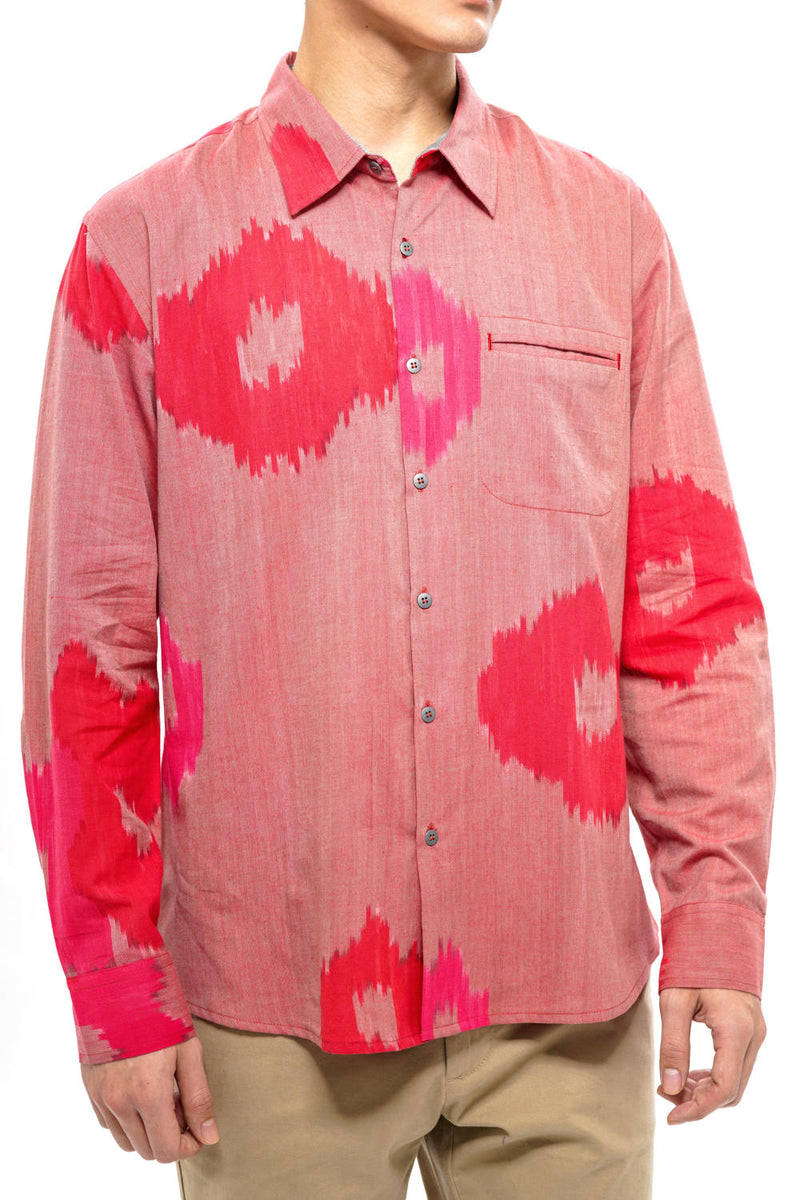 SAKURA MENS FULL SHIRT 100% cotton by Translate Men in pink color for men Worldwide