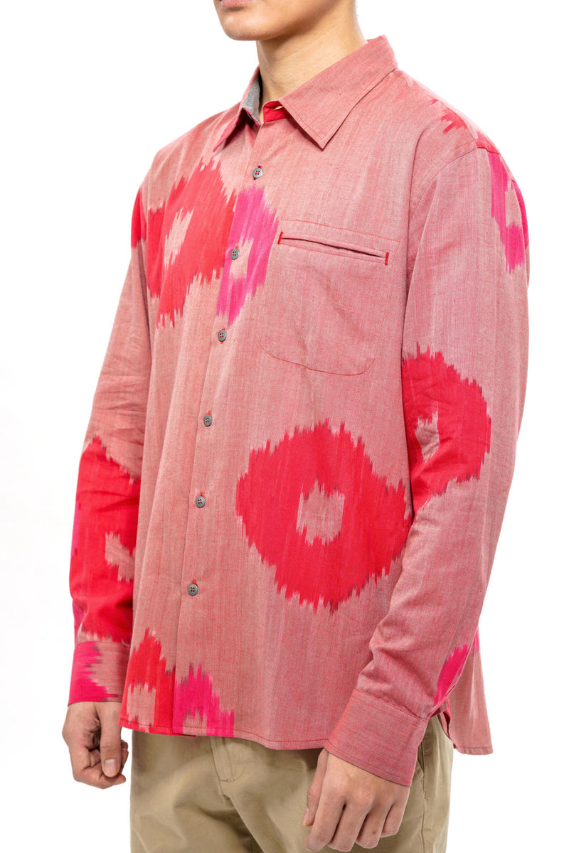 SAKURA MENS FULL SHIRT 100% cotton by Translate Men in pink color for men Worldwide
