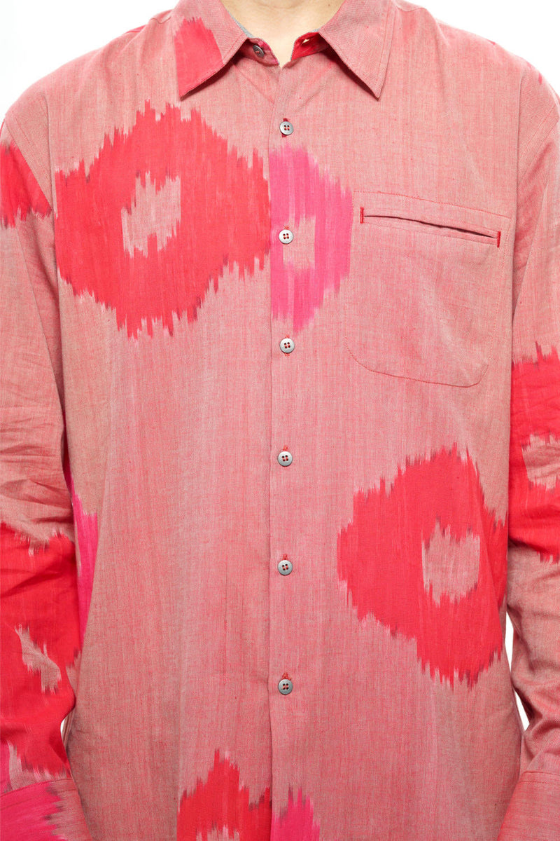 SAKURA MENS FULL SHIRT 100% cotton by Translate Men in pink color for men Worldwide
