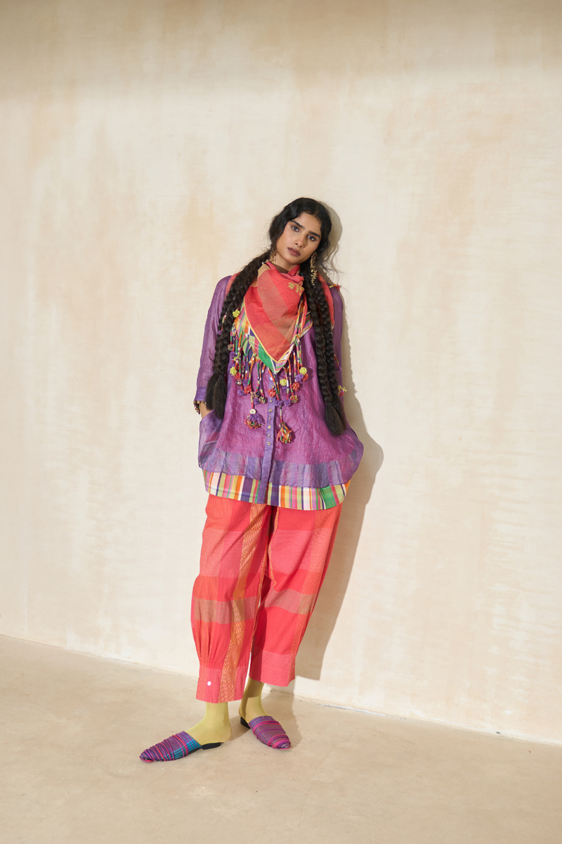 Alex Scarf cotton by SWATTI KAPOOR in pink color for women Worldwide