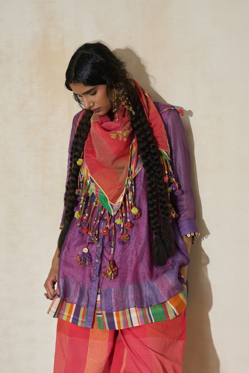 Alex Scarf cotton by SWATTI KAPOOR in pink color for women Worldwide