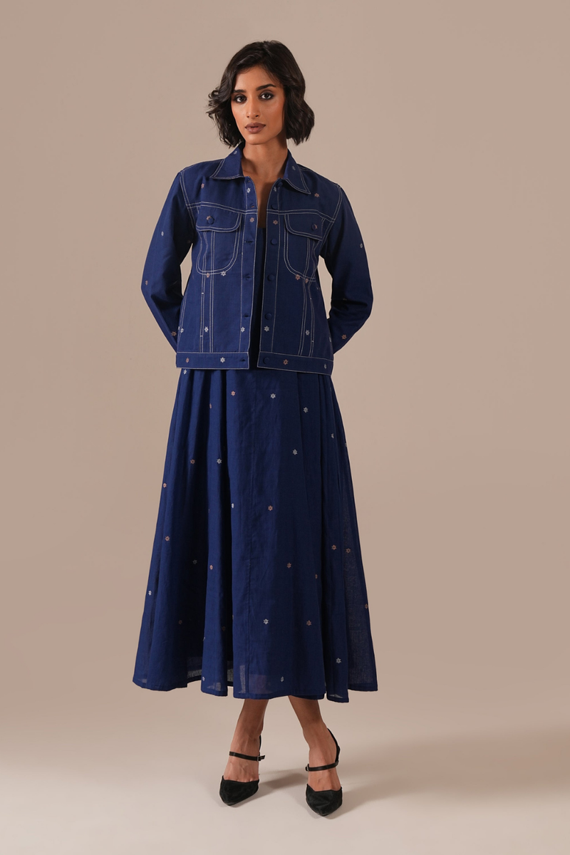 SAPPHIRE GLOW SET 100% cotton by Indigo Dreams in blue color for women Worldwide