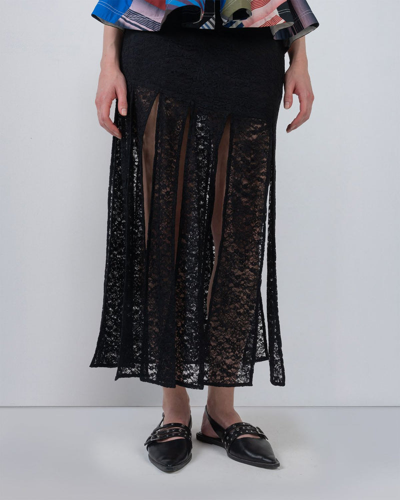 SCALPERE SKIRT - Black skirt by Leh Studios in black for women Worldwide