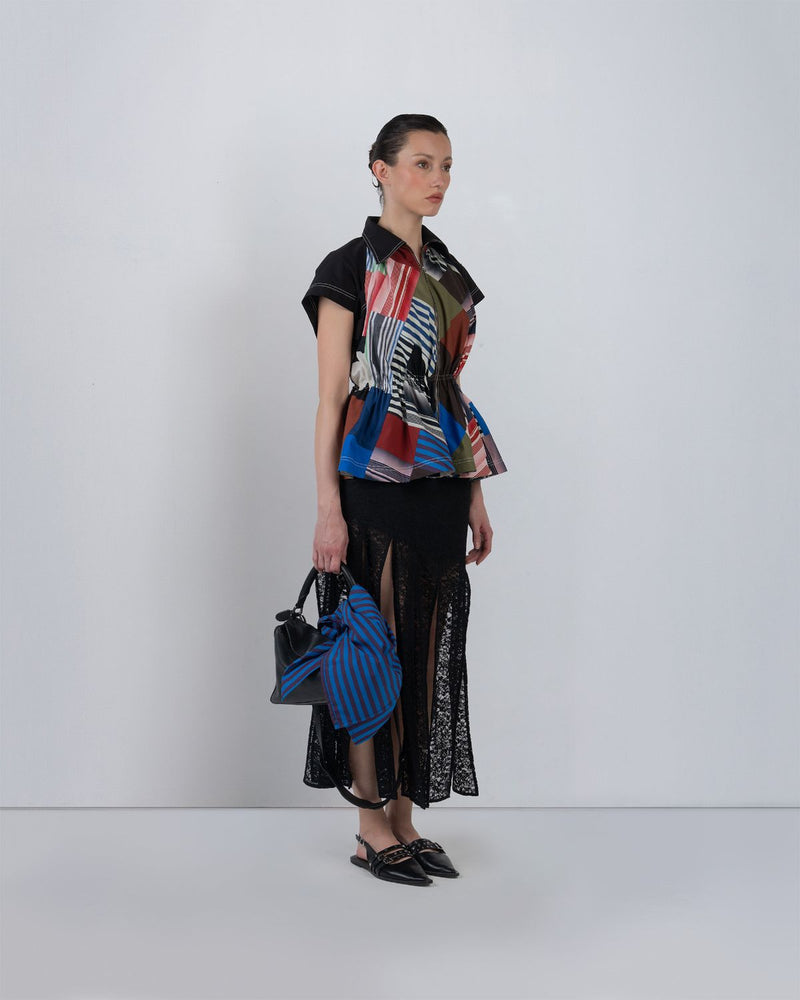SCALPERE SKIRT - Black skirt by Leh Studios in black for women Worldwide