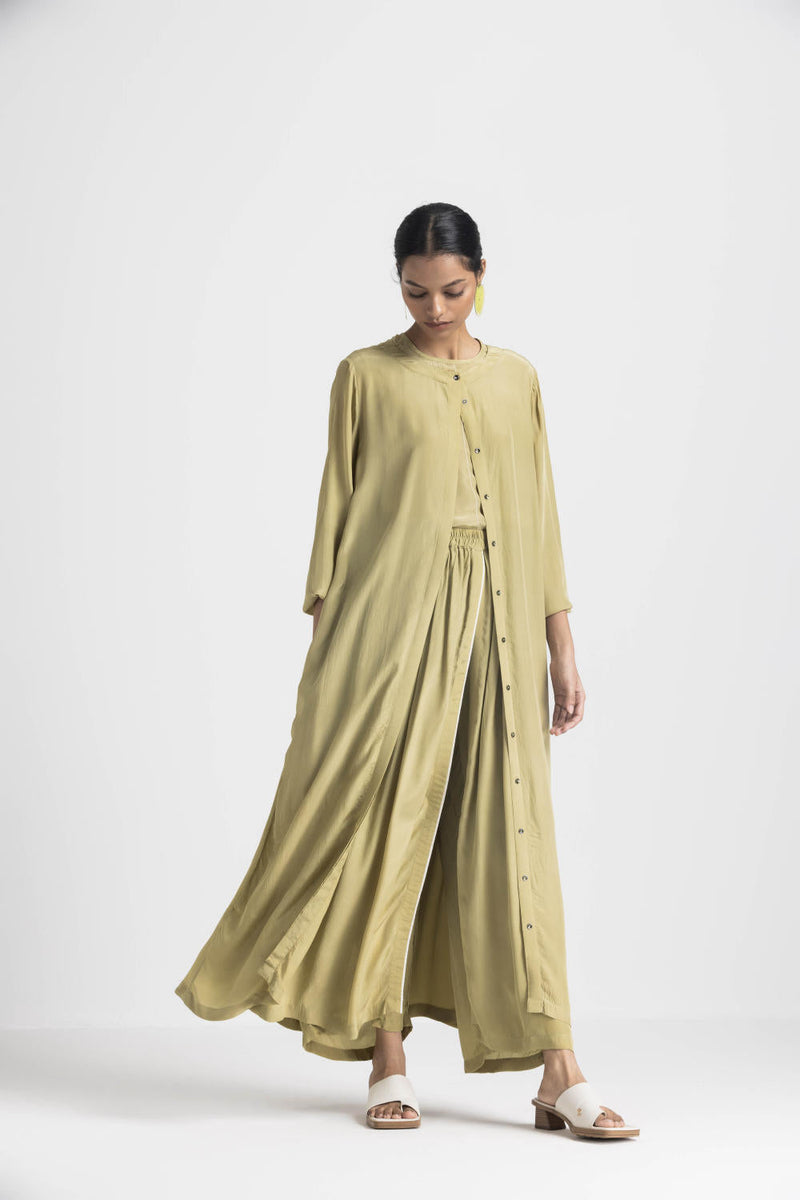 SKIRT PANT - MOSS GREEN by THREE in green color for women Worldwide
