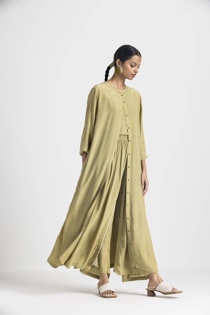 SKIRT PANT - MOSS GREEN by THREE in green color for women Worldwide