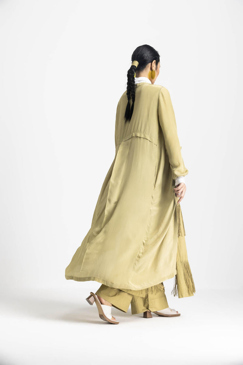 BACK YOKE JACKET - MOSS GREEN by THREE in green color for women Worldwide