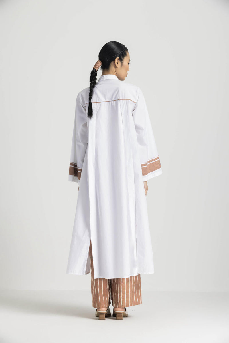 WIDE SLEEVE SHIRT CO ORD - CHAMPAGNE poplin by THREE in pink color for women Worldwide