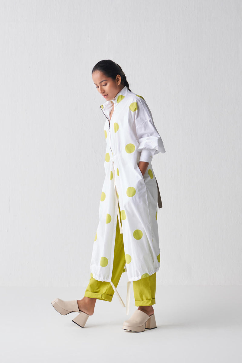 DRAWSTRING POLKA TUNIC CO-ORD Kurta Sets,Bottoms,Top & Tunics by THREE for women Worldwide