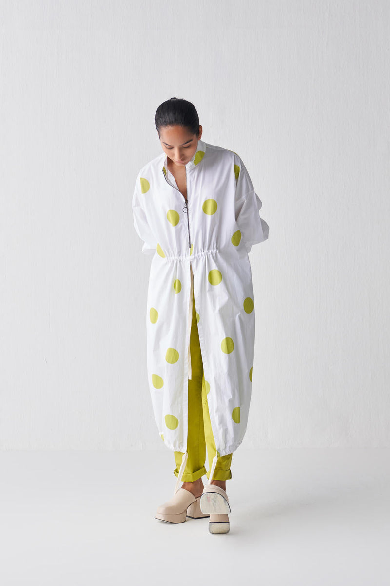 DRAWSTRING POLKA TUNIC CO-ORD Kurta Sets,Bottoms,Top & Tunics by THREE for women Worldwide