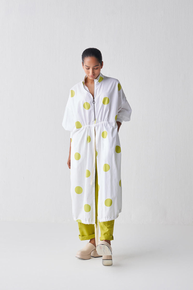 DRAWSTRING POLKA TUNIC CO-ORD Kurta Sets,Bottoms,Top & Tunics by THREE for women Worldwide