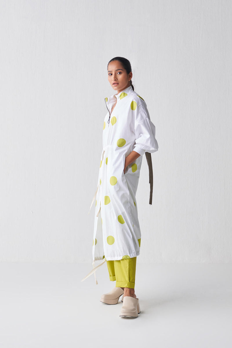 DRAWSTRING POLKA TUNIC CO-ORD Kurta Sets,Bottoms,Top & Tunics by THREE for women Worldwide