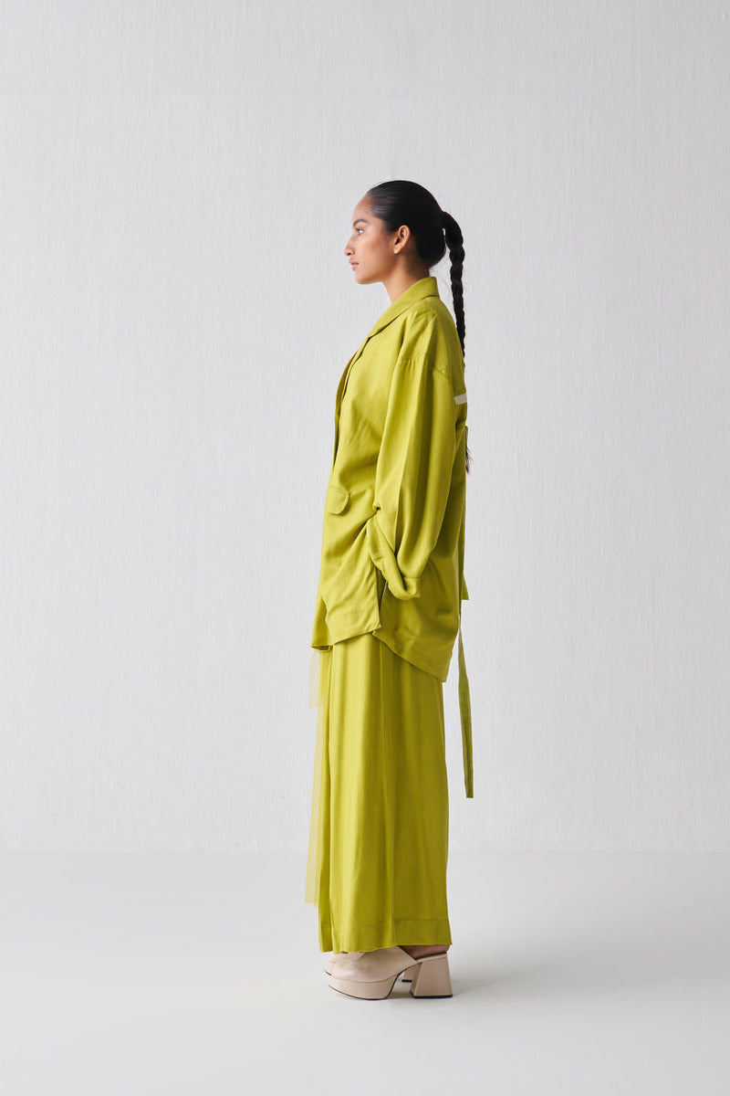 WIDE SLEEVE JACKET CO-ORD-LIME Co-ord Set,Jackets & Overlays,Bottoms by THREE for women Worldwide