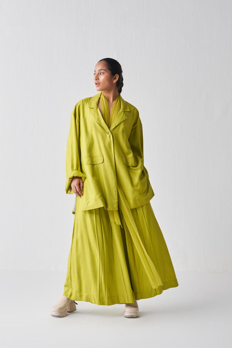 WIDE SLEEVE JACKET CO-ORD-LIME Co-ord Set,Jackets & Overlays,Bottoms by THREE for women Worldwide