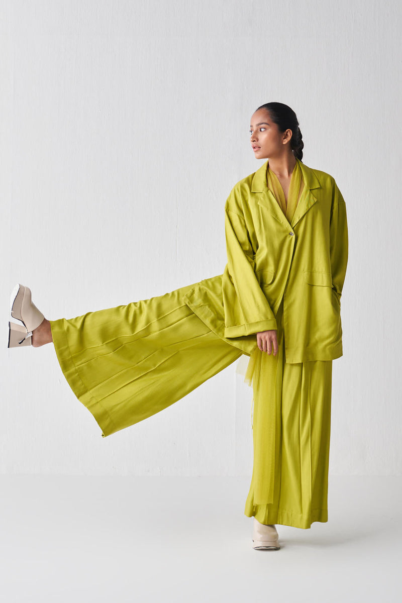 WIDE SLEEVE JACKET CO-ORD-LIME Co-ord Set,Jackets & Overlays,Bottoms by THREE for women Worldwide