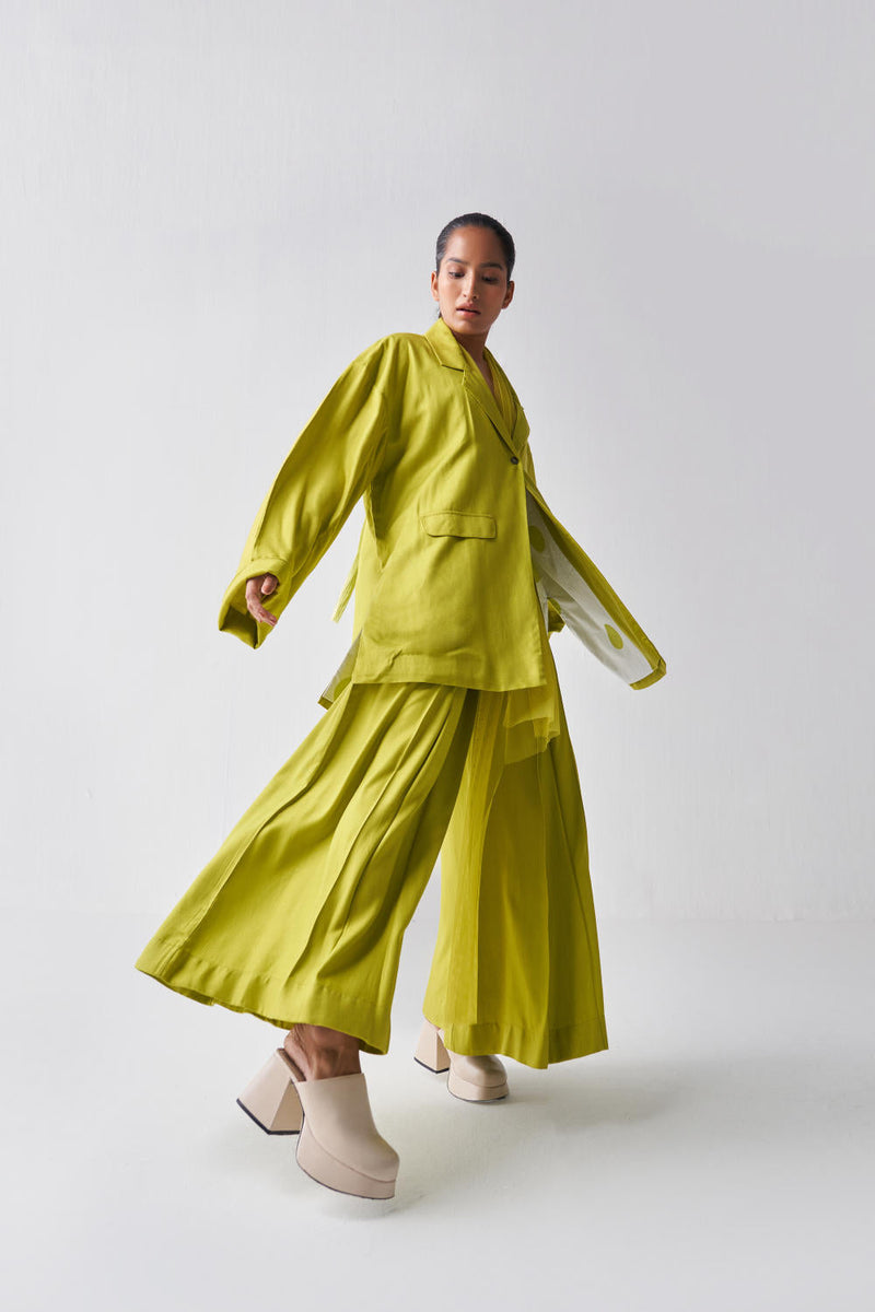 WIDE SLEEVE JACKET CO-ORD-LIME Co-ord Set,Jackets & Overlays,Bottoms by THREE for women Worldwide