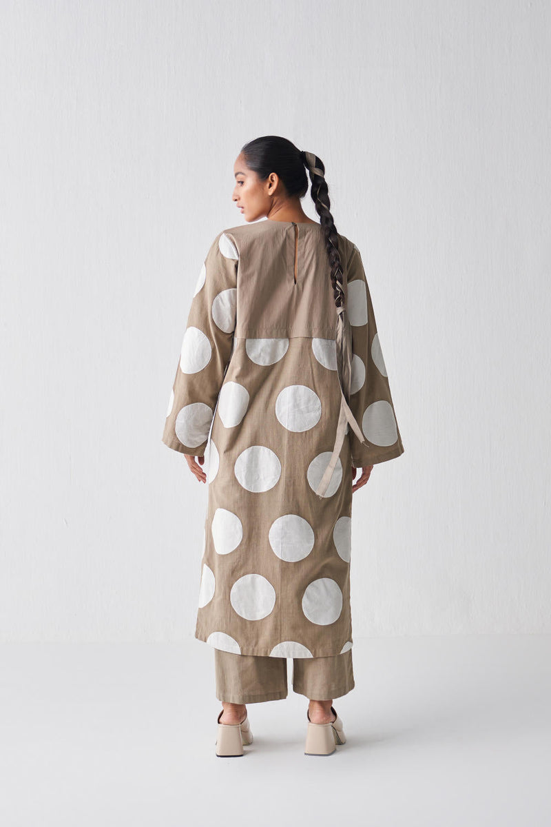 FRONT SLIT APPLIQUE TUNIC CO-ORD Top & Tunics,Kurta Sets by THREE for women Worldwide